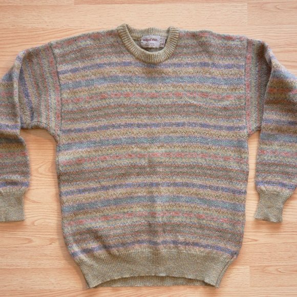 Michael Ross English Wool Colorful Sweater, Size L, Made in England - Picture 1 of 6